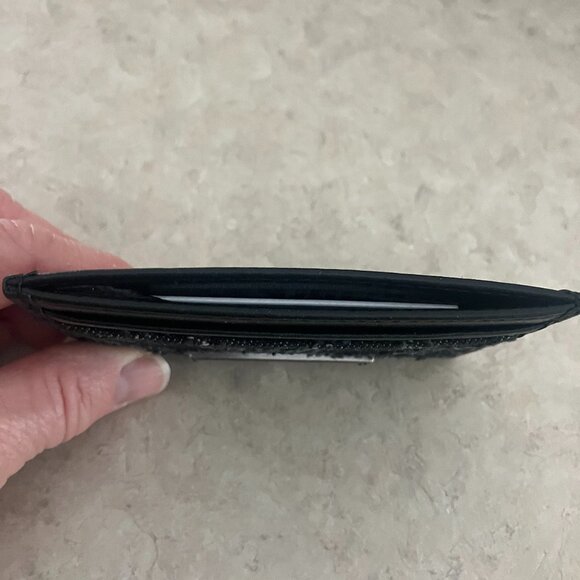 Kurt Geiger Brixton Lock Black Denim Tweed Bag & Card Case Set - Picture 9 of 9